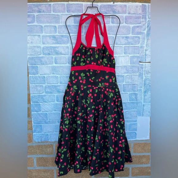 Pinup Couture Cherry Halter Dress size large - Picture 2 of 16